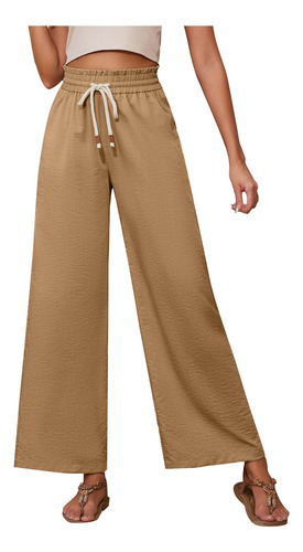 Pantalón De Cintura Alta, Elástico, Cómodo, Cinturón Ancho