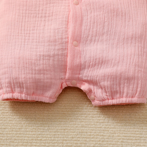 Mameluco Verano De Algodón Mono Bebé Con Estampado 0-24meses Rosa 9-12 M