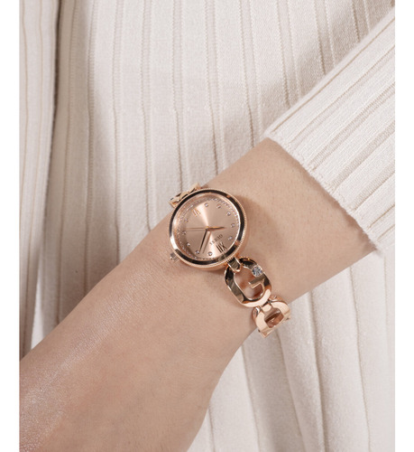 Reloj Pulsera Guess Gw0759l3 Con Correa De Acero Inoxidable Color Oro Rosa