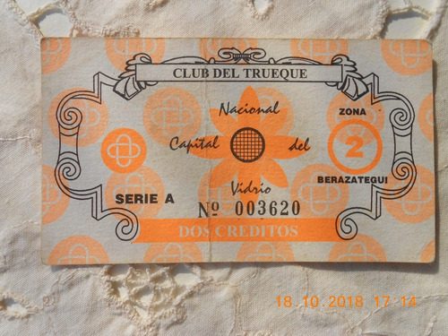  Bono Club Del Trueque Valor Dos Creditos Berazategui - 3620