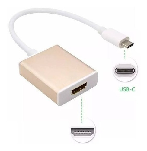 Imagem 3 de 3 de Cabo Adaptador Conversor Usb Tipo C Para Hdmi Celular E Not