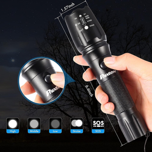 Phixton Linternas Recargables Altas Lúmenes, 5000 Lúmenes Us