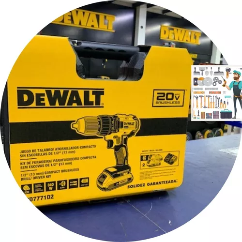 Taladro atornillador inalámbrico Brushless 1/2 20 V MAX DCD7771D2 DeWalt