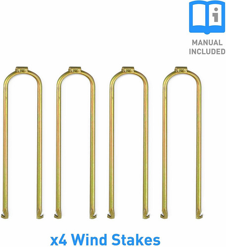 Diversión Pura 4pc Universal Trampolín Estacas De Viento Anc