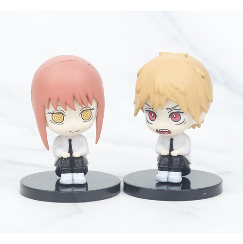 Set De 2 Figuras Chibi De Chainsaw Man (denji Y Makima)