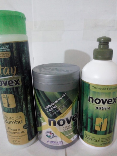 Kit Novex Broto De Bambu (shampoo +tratamiento+ Crema Peinar