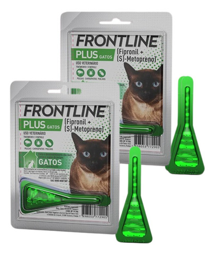 Combo Kit 2 Frontline Plus Gatos Remédio Antipulga Carrapato