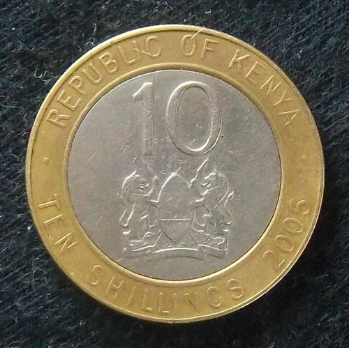 Kenia 10 Shillings 2005 Excelente Km 35.1