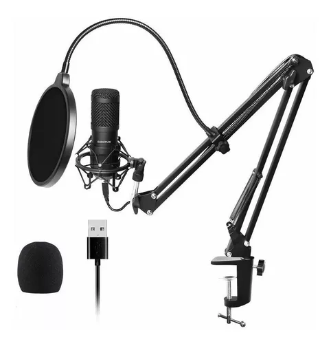 SUDOTACK Microfono Streaming USB, Micrófono PC Cardioide Condensador Micro  Kit con Choque Soporte Araña Fop Filtro,para Skype  Podcast Gaming