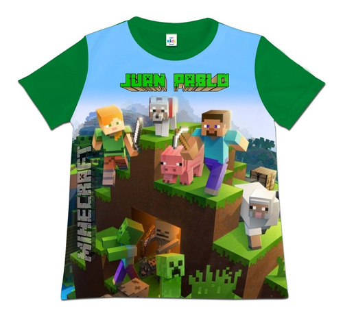 Franela Camisa Niño Niña Minecraft En Poliester