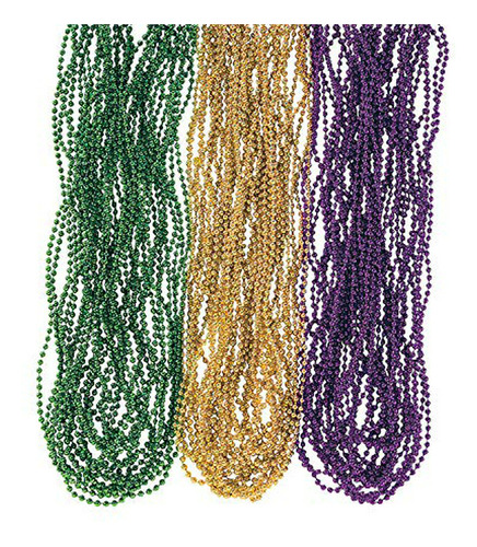 Collar Mardi Gras Metálico - 144 Piezas