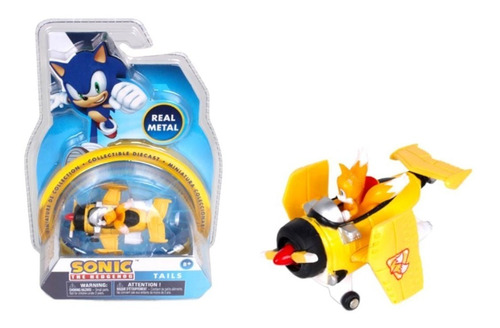 Sonic The Hedgehog Tails Yellow -avión Coleccionable Diecast
