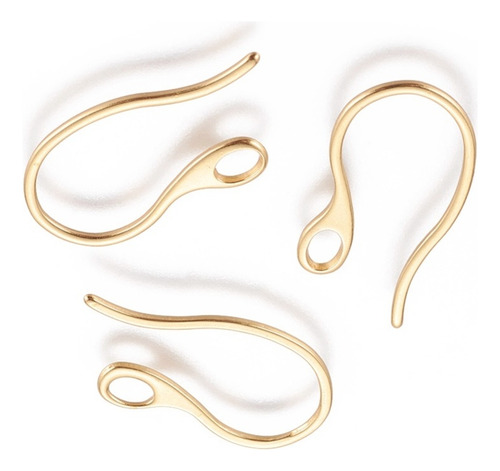 50 Ganchos Para Arete Acero Inoxidable Dorado M1057 Tica