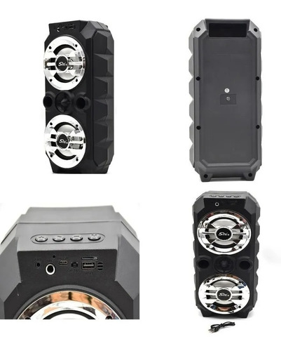 Imagen 4 de 7 de Parlante Bluetooth Portátil Con Luces Led 4 Pulgadas 10w