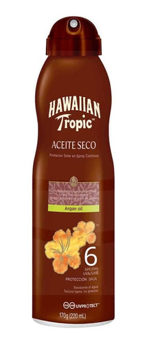 Protector Solar Spf 6 | Aceite Seco | Hawaiian Tropic 220 Ml