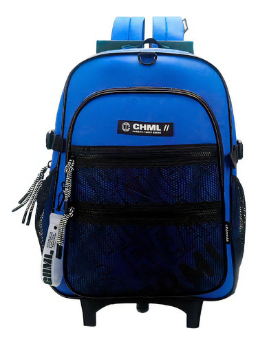 Mochila escolar/infantil Chimola M145 color azul diseño liso