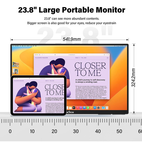 Monitor De Juego Portátil De 2k 180hz, 23.8 2560x1440 Qhd Rá