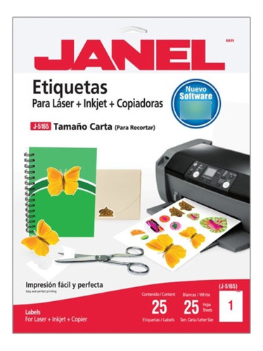 Etiqueta Janel 108 Carta Laser J5165 C/25hjs