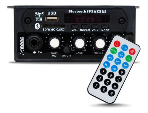 Boog Mixer Automotivo C/ Usb C/ P2 Para Microfone + Controle