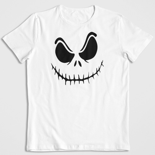 Polera Blanca Algodon Estampada Dtf Jack Tim Burton Cine Art