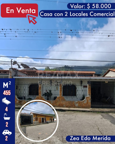 Re/max Presstigio Vende Casa Y Dos Locales Comerciales En Zea, Municipio Zea, Estado Mérida 