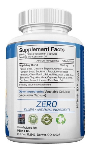 Colon Detox Ecologic/Bio 500mg 90 capsule