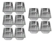 Comprar Kit De 10 Cubas Gastronômicas Sem Tampa Inox 1\u002F2 150mm