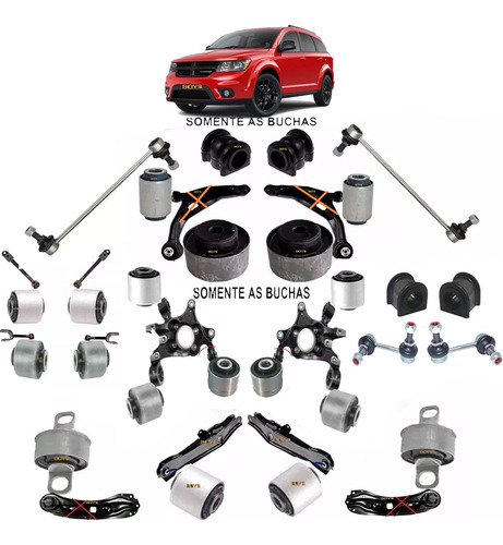 Kit 22 Buchas + 4 Bieletas Diant/ Traseira Dodgejourney 09