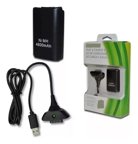 Kit Bateria Y Cable De Carga Para Joystick Xbox 360 Envíos
