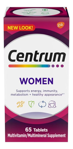 Centrum Multivitamínico Suplemento Para Mujer 65 Tabletas