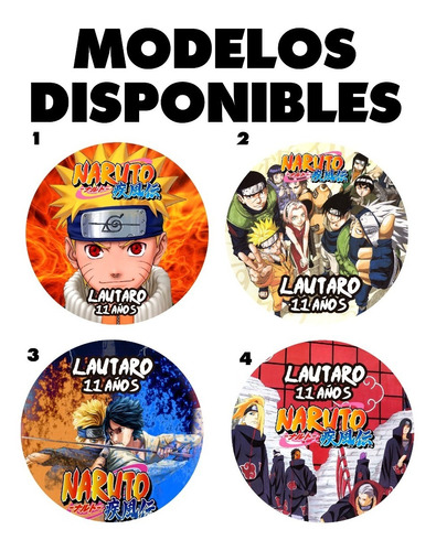 Stickers Etiquetas Candy Bar Naruto Troquelados 144un.