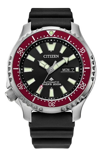 Reloj Citizen Promaster Dive Automatico Czny015604e E-watch Color de la correa Negro Color del bisel Rojo Color del fondo Negro