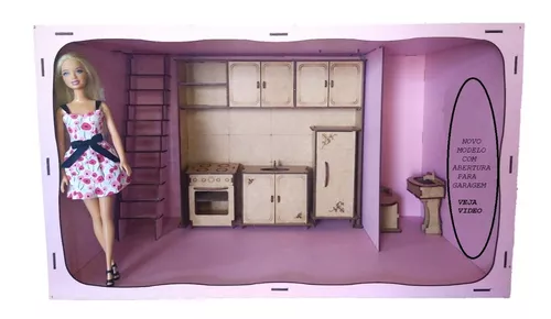 Casa Casinha Boneca Escala Barbie Mdf 1.12m + 22 Móveis