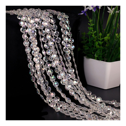 - Cuerda De Perlas De Cortina Con Forma De Cristal Acrílico