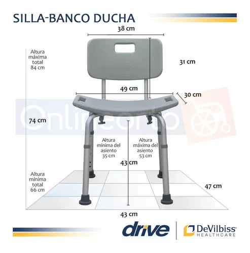 Comprar Silla Ducha Drive Medical Con Respaldo - 1 Unidad
