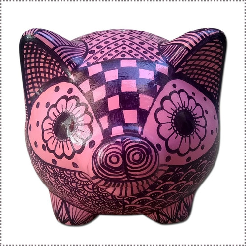 Chancho Alcancia Grande Zentangle 