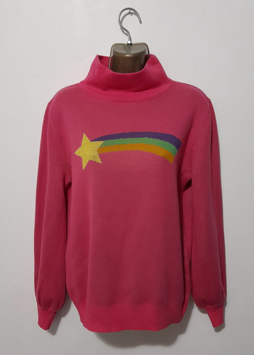 Sueter Disfraz Halloween Mabel Gravity Falls Mujer Talla M Fucsia Con Estrella Y Arcoiris Al Frente Mediana (Usado)