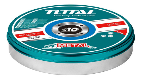Set 10 Discos De Corte Metal Total Para Amoladora, 5'' 125mm, 1.2mm Espesor - Tac2211255