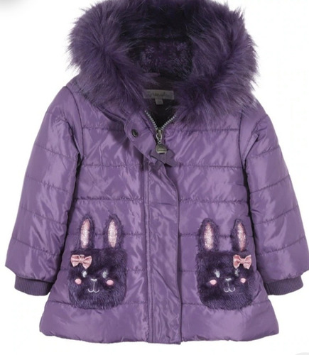 Parka Violeta Con Brillos, Forrada, Limonada 