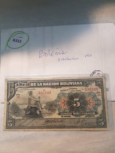 5 Boliviano Año 1911