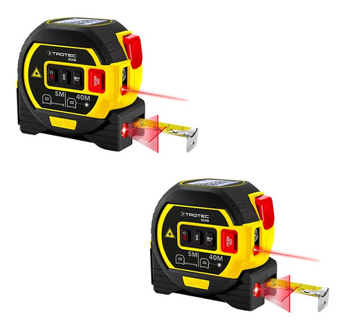 Kit 2pz Flexometro Medidor De Distancia Digital Con Laser