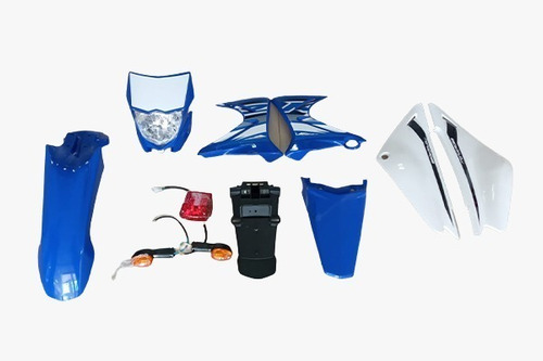 Kit Plasticos Xtz125 Con Faros Azul Para Moto 