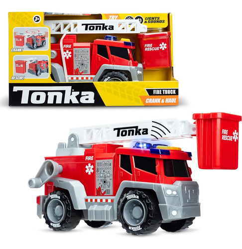 Camión De Bomberos Tonka, Crank And Haul, Fabricado Con Plás