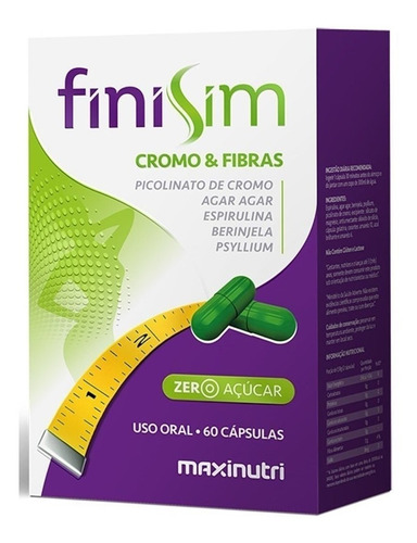 Imagem 1 de 2 de Suplemento em  cápsulas Maxinutri  Finisim fibra em caixa de 47.4g 60 un