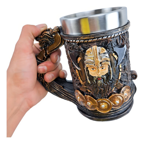 Caneca De Resina 3d Barco Vikings