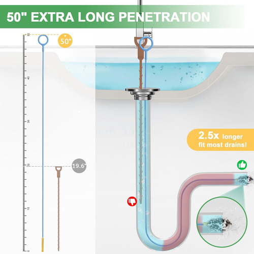 Removedor De Obstrucciones De Pelo De Serpiente - 50 Pulgada