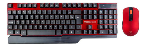 Kit Teclado E Mouse S/ Fio Kross Vermelho E Preto Ke-km553v1 Cor Do Teclado Vermelho