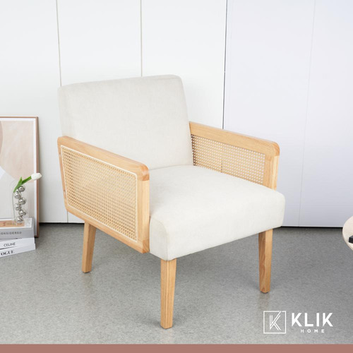 Sillon Madera Rattan Relaxia - Blanco