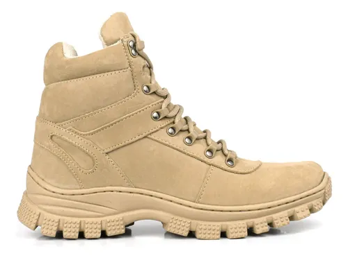 Bota Militar Couro Areia Masculina