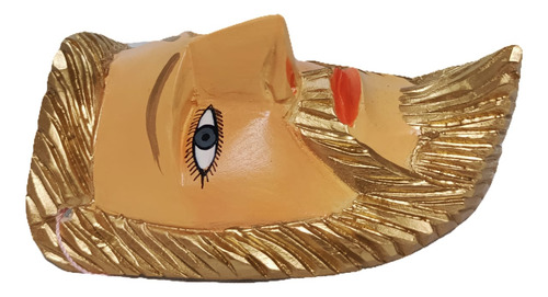 Mascara Decorativa De Rey De Madera Hecha A Mano